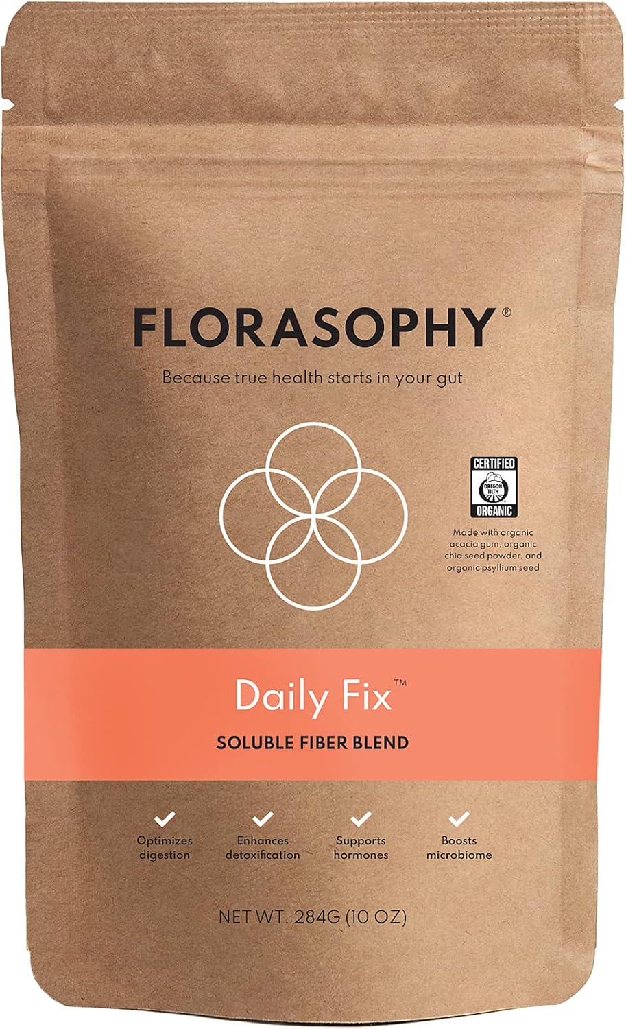 Organic Soluble Fiber Supplement for Digestive Gut Health - Gluten Free Vegan Powder - One Month Supply