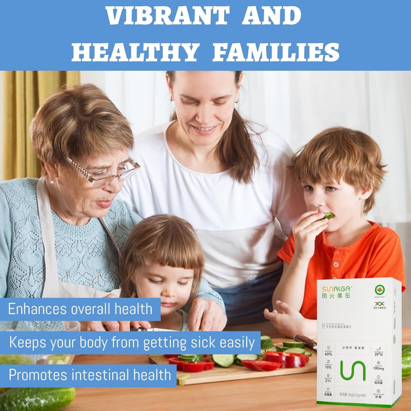 Organic Spirulina Probiotic Supplements for Women, 600 Tablets, Promotes Digestion, Muscle Health, and Immune Support