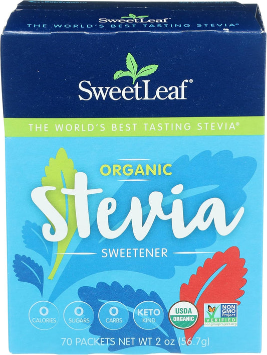 Organic Stevia Sweetener Packets - 70 Count by SweetLeaf