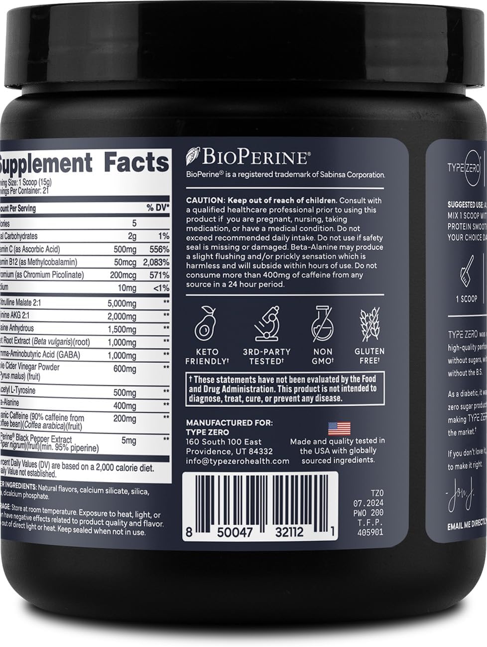 Organic Sugar-Free Pre-Workout Powder with Beet Root, L-Arginine, and L-Citrulline for Men & Women, Fruit Punch Flavor (11.3 oz)