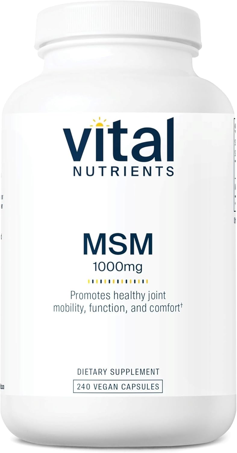 Organic Sulfur Supplement - MSM 1000mg - 240 Capsules for Vital Nutrients & Joint Health