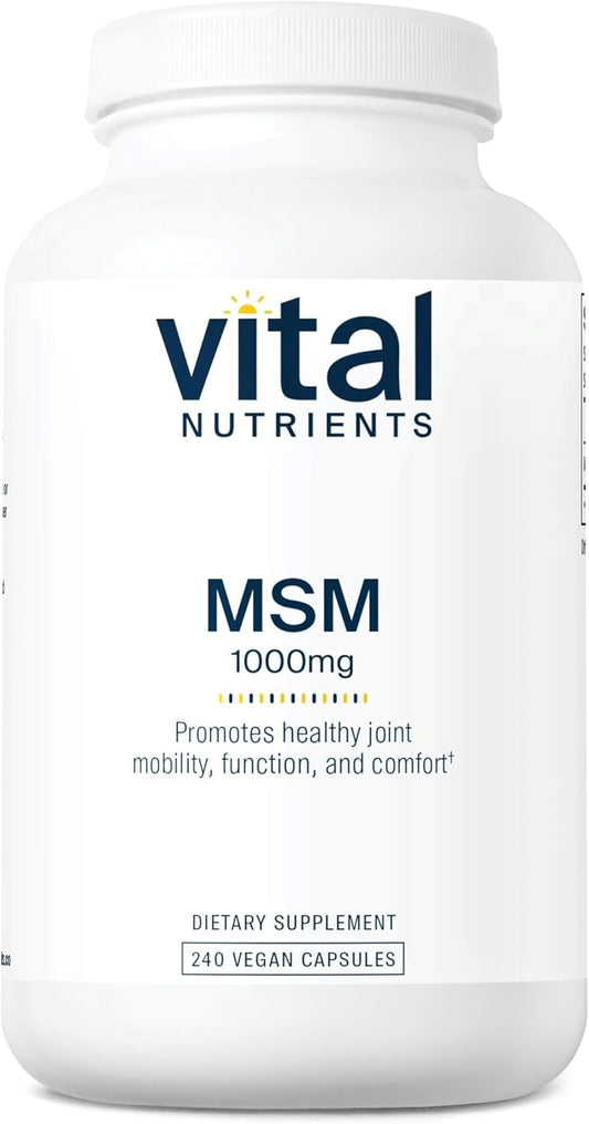 Organic Sulfur Supplement - MSM 1000mg - 240 Capsules for Vital Nutrients & Joint Health