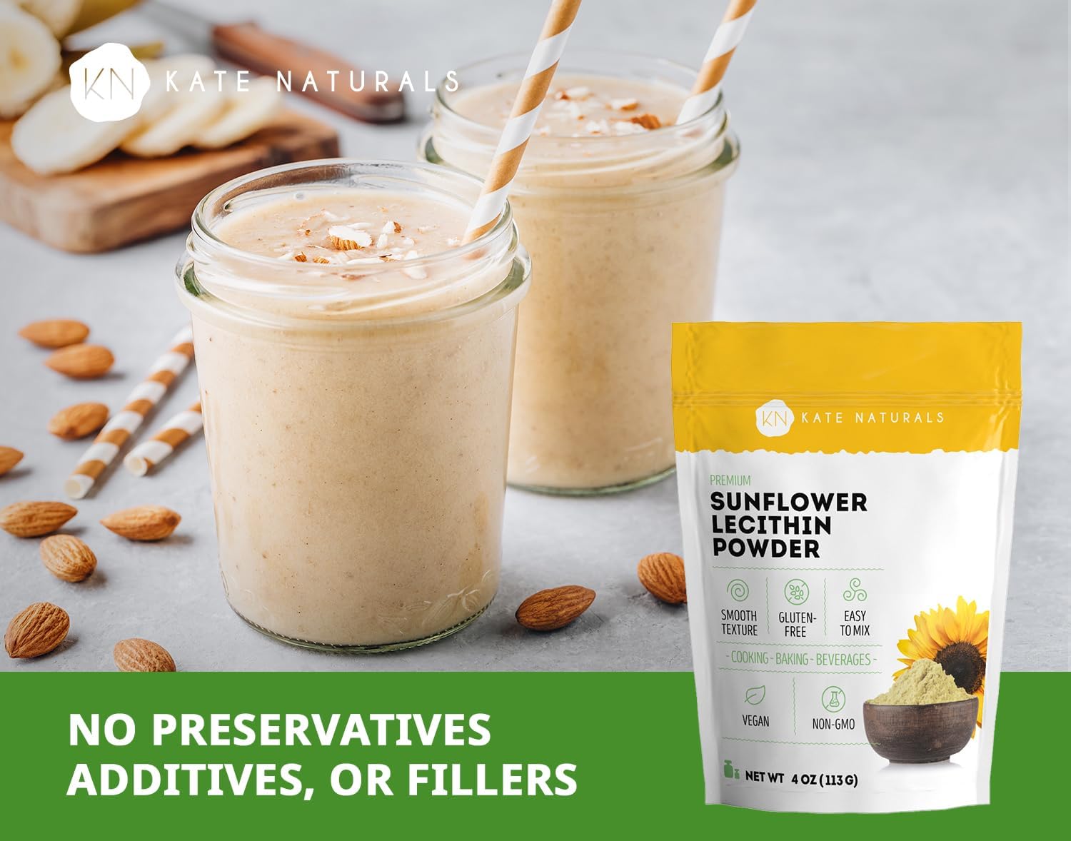 Organic Sunflower Lecithin Powder for Baking & Cooking - Non-GMO Lactation Supplement - 4 oz Substitution for Soy Lecithin