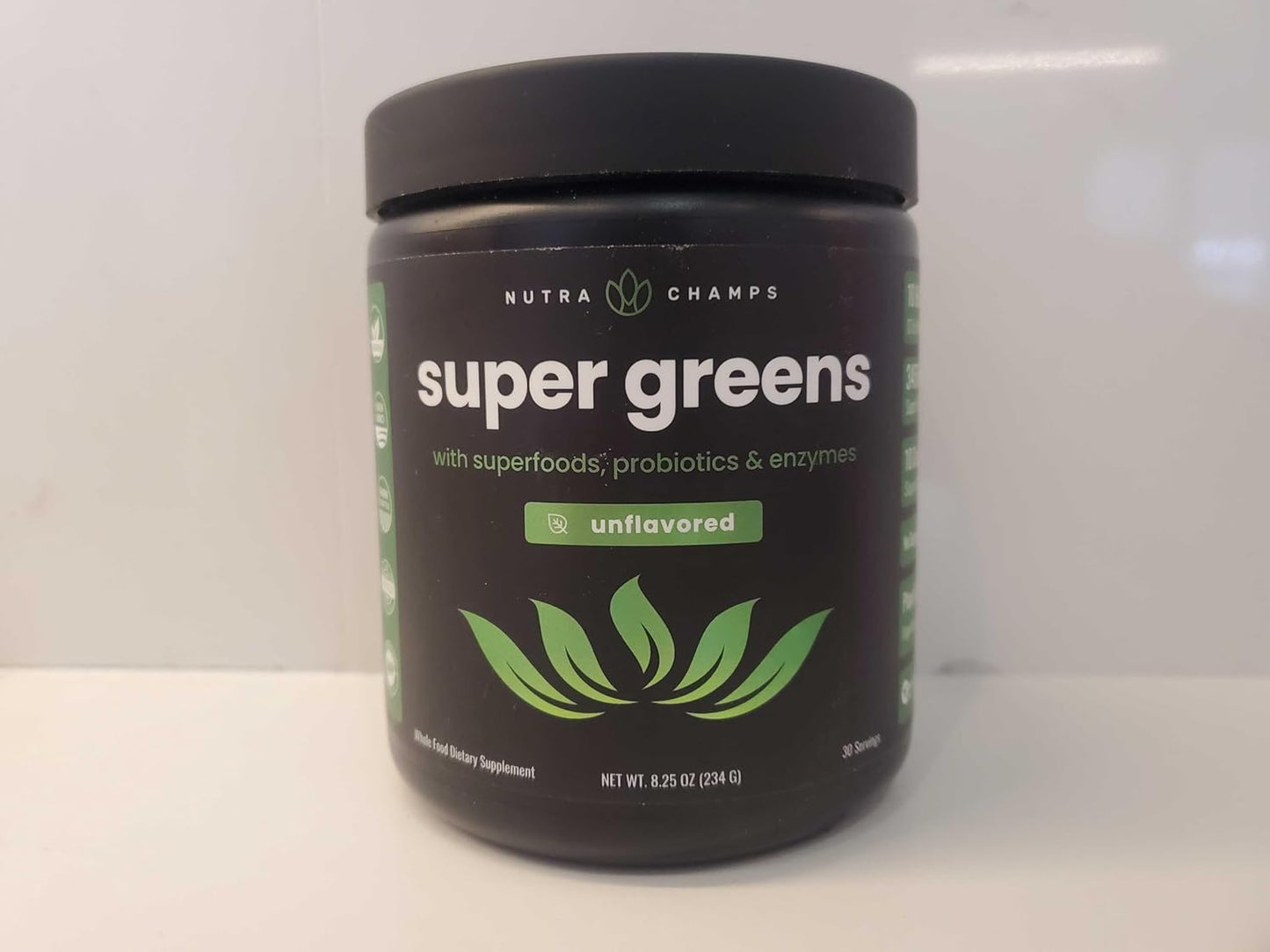 Organic Super Greens Powder with 20+ Green Veggies, Antioxidants, Digestive Enzymes & Probiotics - 9.0 Oz Unflavored