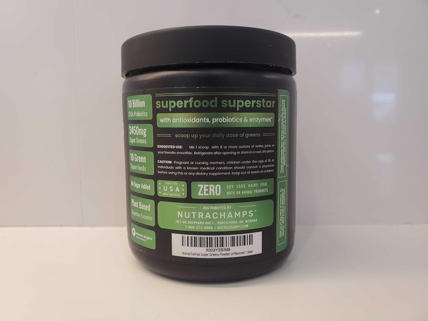 Organic Super Greens Powder with 20+ Green Veggies, Antioxidants, Digestive Enzymes & Probiotics - 9.0 Oz Unflavored