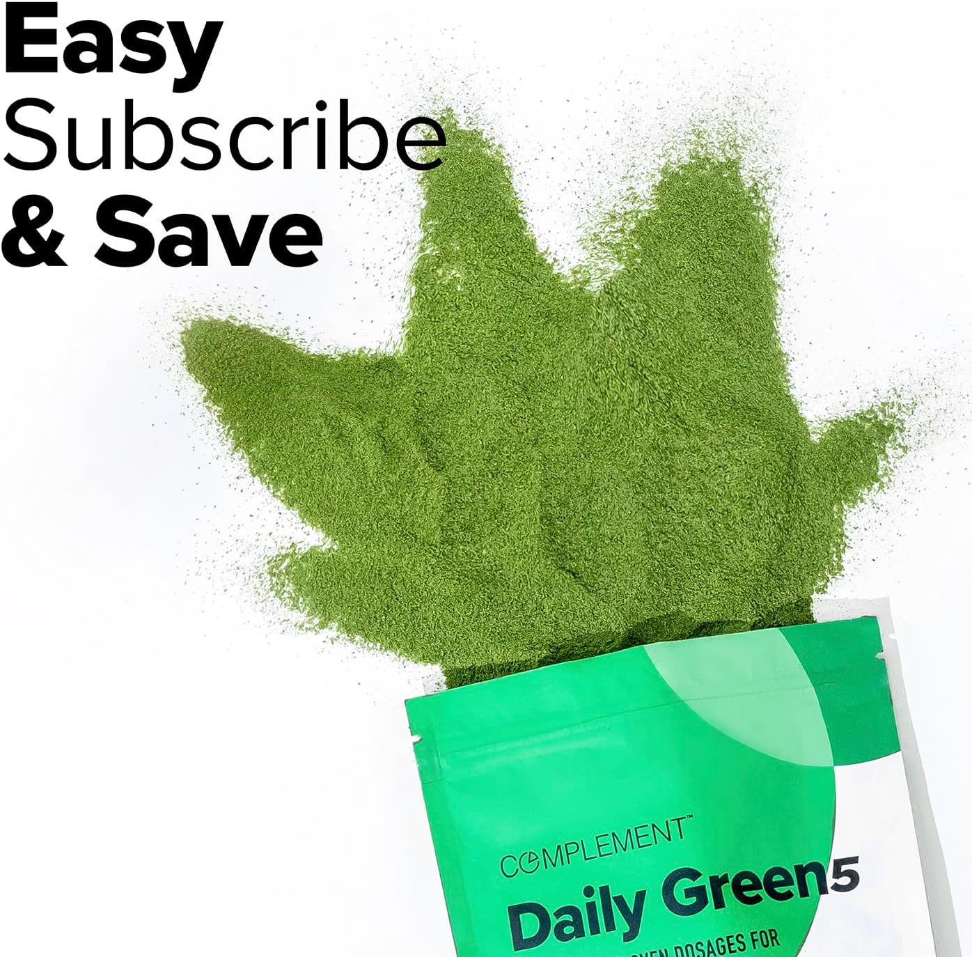 Organic Super Greens Powder with Chlorella, Barley Grass, and Broccoli Sprouts - Immune and Brain Support, Metal Detox - 30 Servings