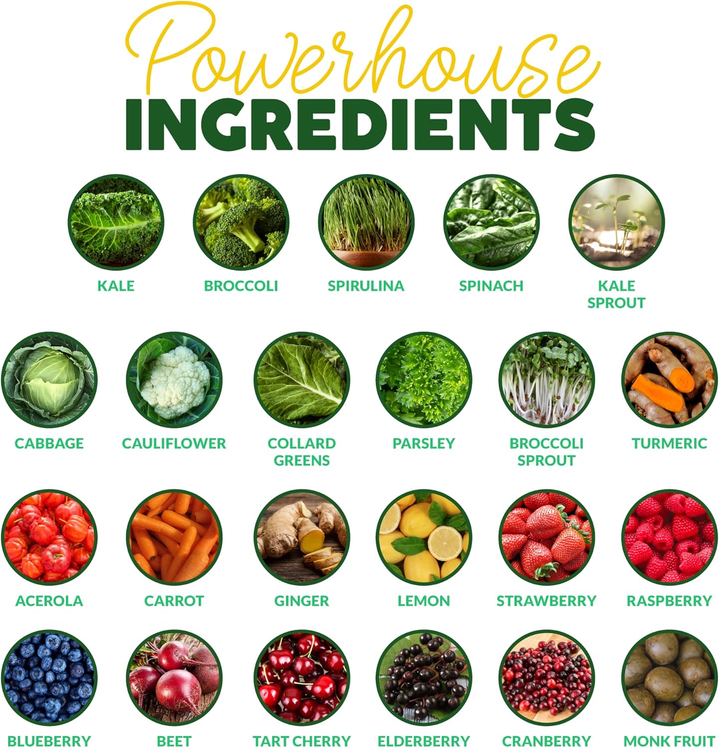 Organic Supergreens Powder with Prebiotic Fiber for Energy and Immunity Support - 23 Superfoods for Maximum Absorption - Unflavored, 30 Servings