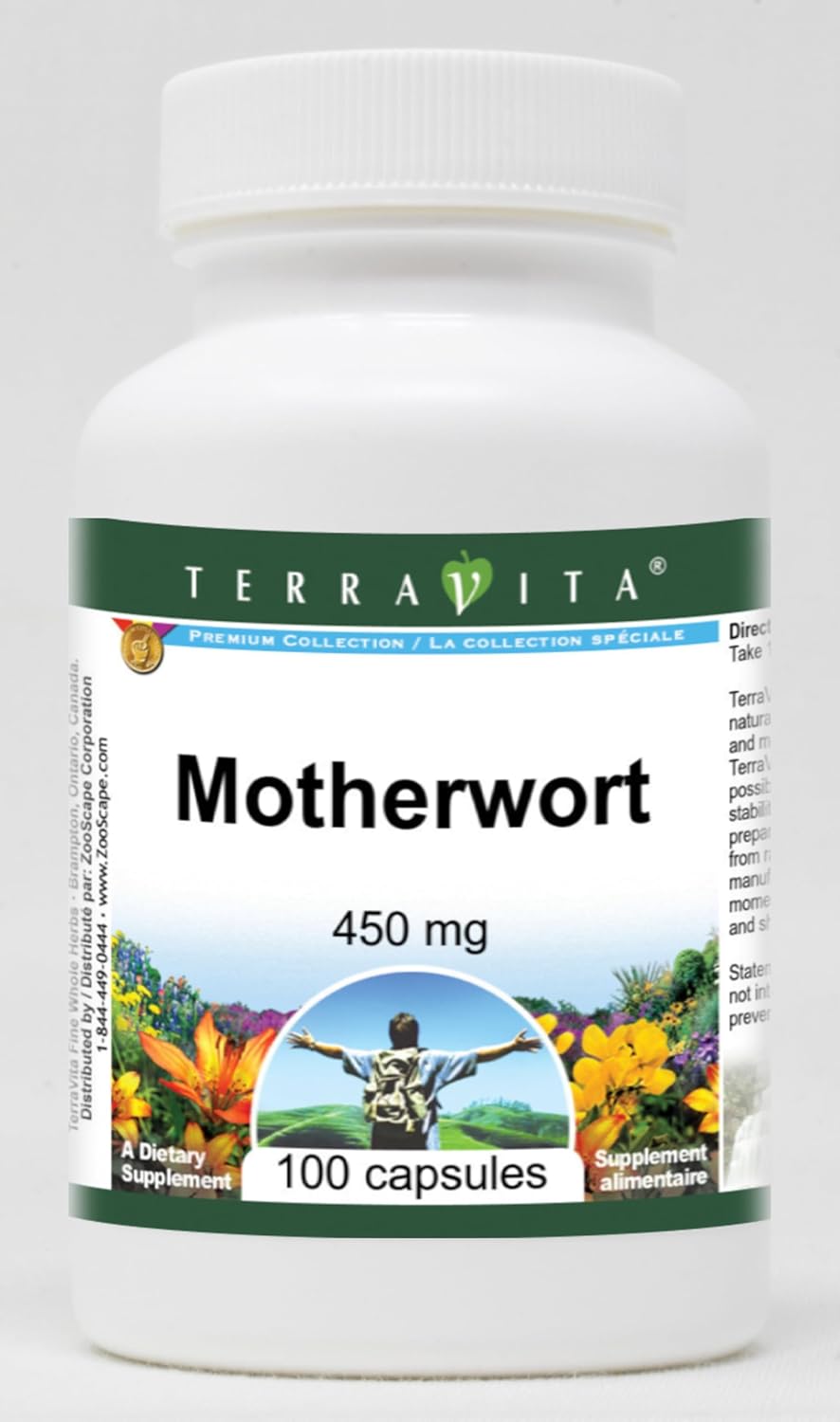 Organic Terravita Motherwort Capsules - 450mg (100 Count, ZIN: 510852)