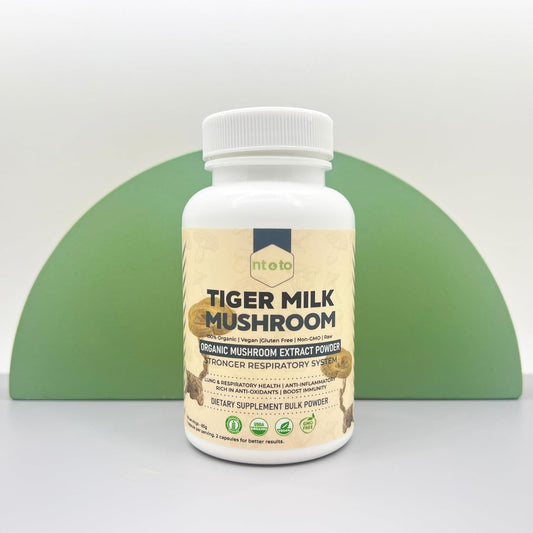 Organic Tiger Milk Mushroom Supplement Capsules - Supports Lung & Respiratory Health - Non-GMO, Vegan - 60 Servings