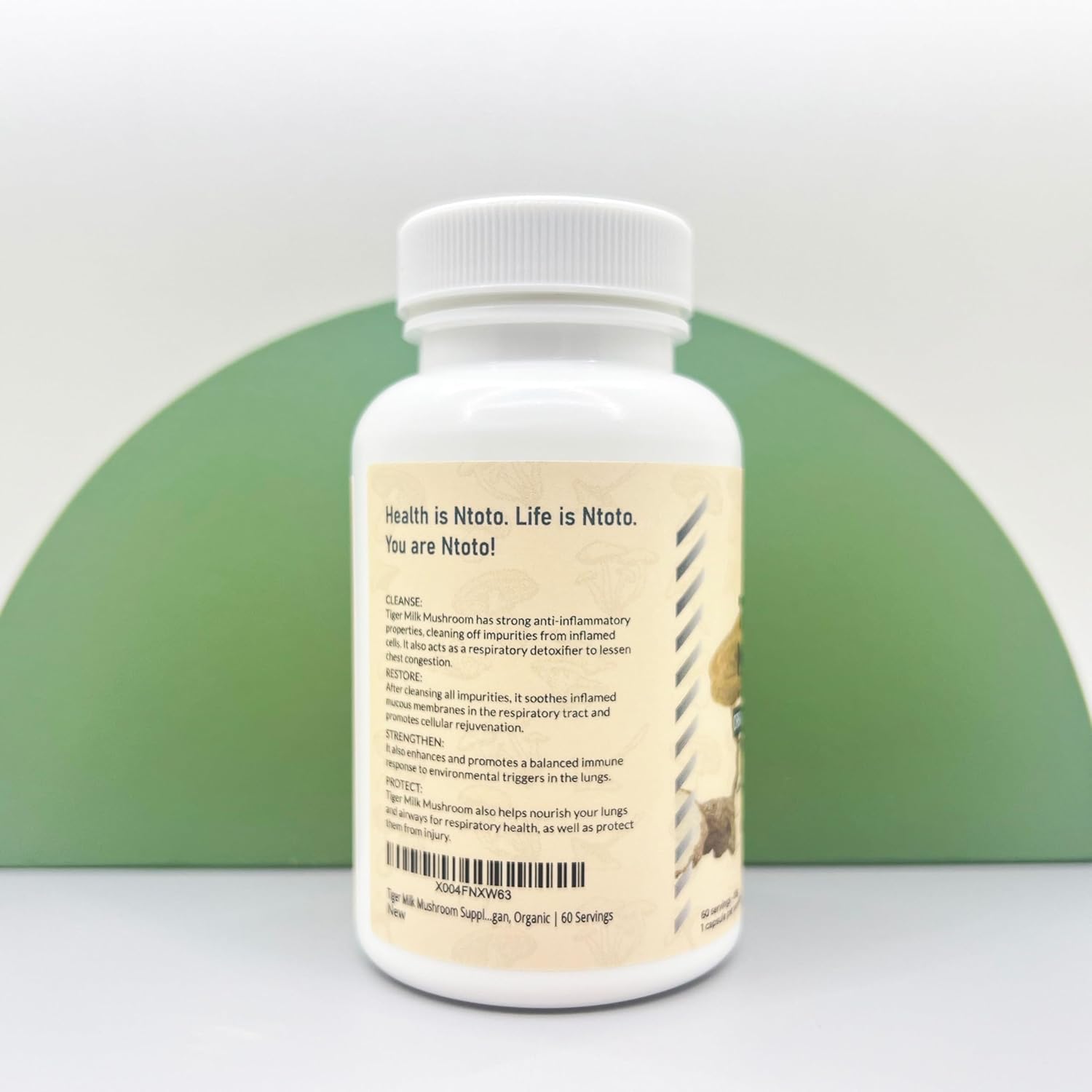 Organic Tiger Milk Mushroom Supplement Capsules - Supports Lung & Respiratory Health - Non-GMO, Vegan - 60 Servings