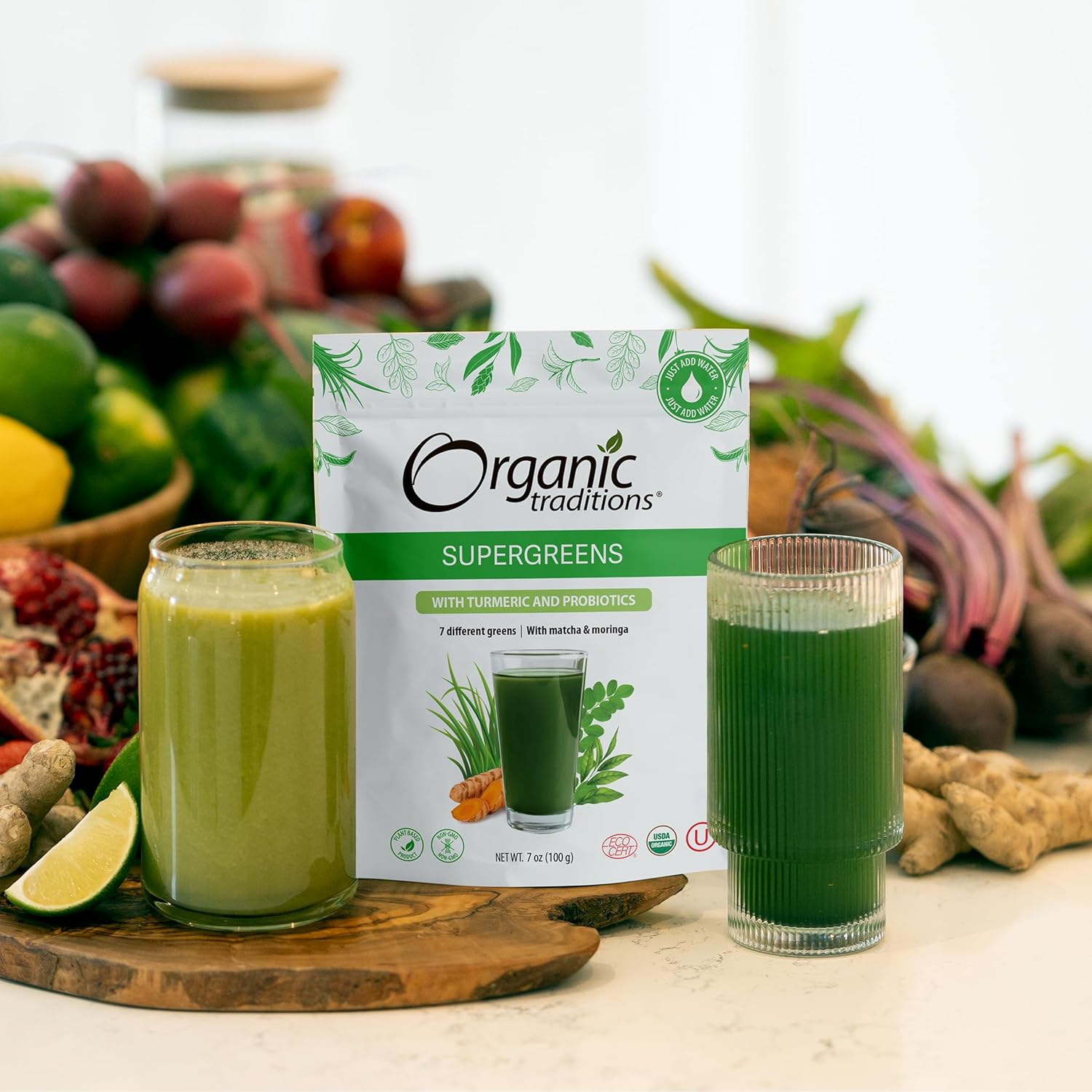 Organic Traditions Super Greens Powder with Turmeric - 200g Bag