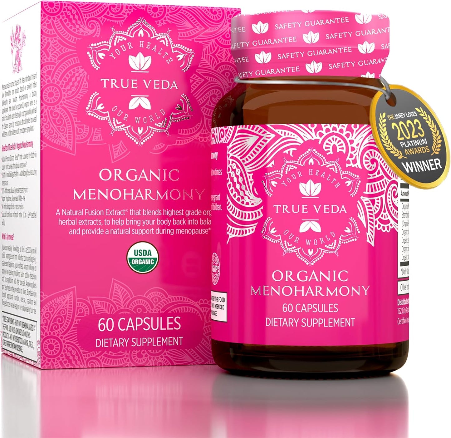 Organic True Veda Clarity Bundle with Bacopa and MenoHarmony Capsules - USDA Certified and Multi-Award-Winning
