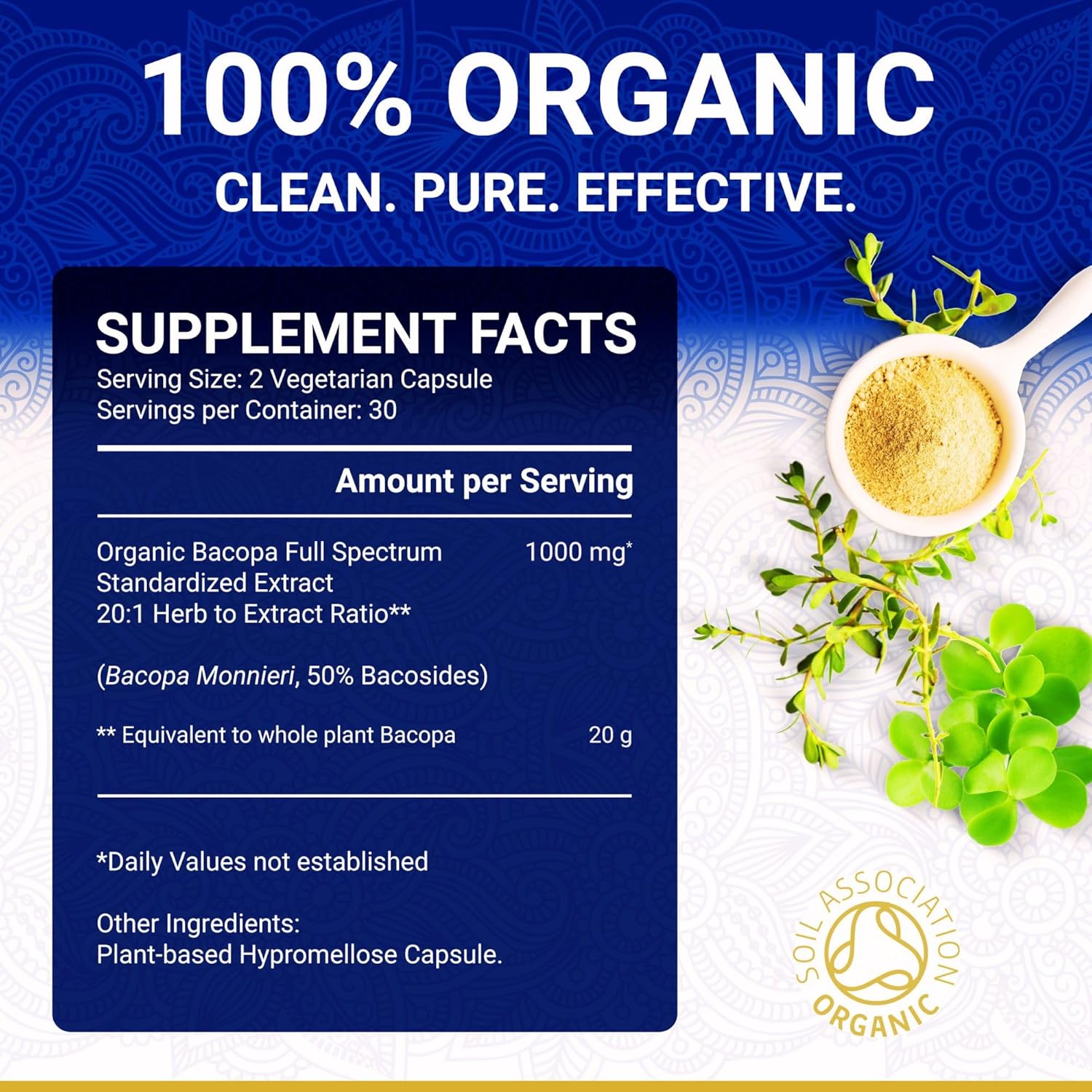 Organic True Veda Clarity Bundle with Bacopa and MenoHarmony Capsules - USDA Certified and Multi-Award-Winning