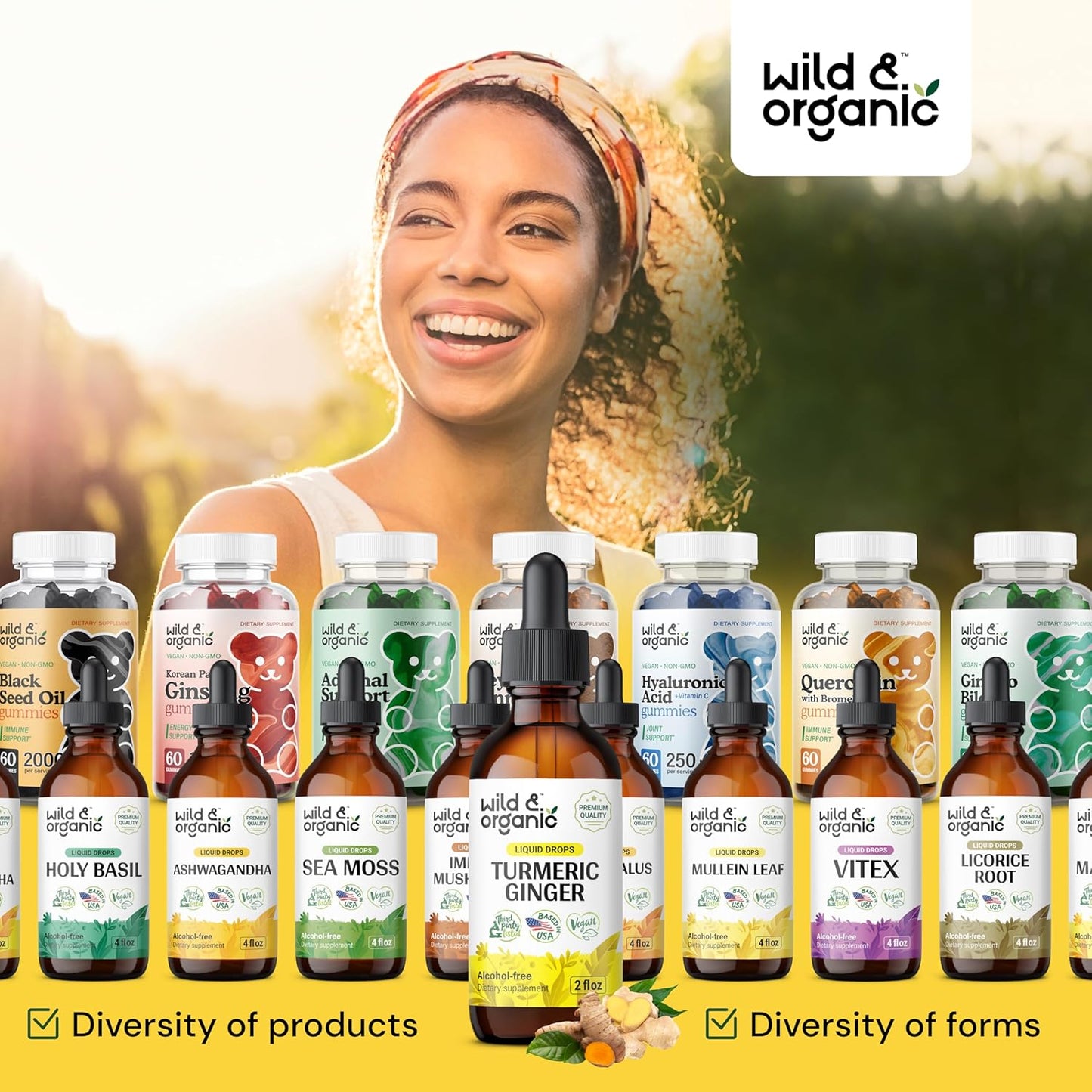 Organic Turmeric and Ginger Liquid Drops with Black Pepper Extract - Joint & Immune Support - Curcumin Supplement - Vegan & Alcohol-Free - 2 oz