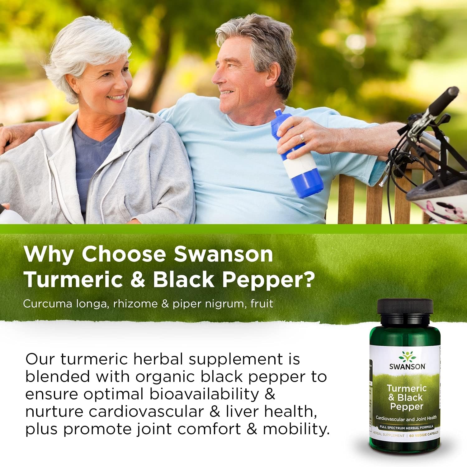 Organic Turmeric & Black Pepper Supplement - Joint, Heart, Digestion, & Liver Support - Enhanced Bioavailability - 4 Pack of 60 Veggie Capsules