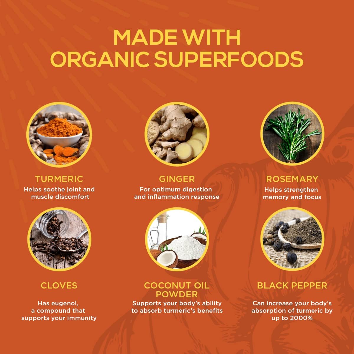 Organic Turmeric Complex with Superfoods - 56 Vegetarian Capsules for Joints, Immunity, Brain & Heart