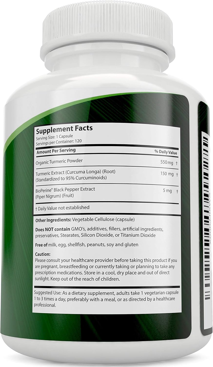 Organic Turmeric Curcumin 700mg & Bioperine + Phytoceramides Skin Therapy Bundle - Vegan - 120 + 60 Capsules - USA Made