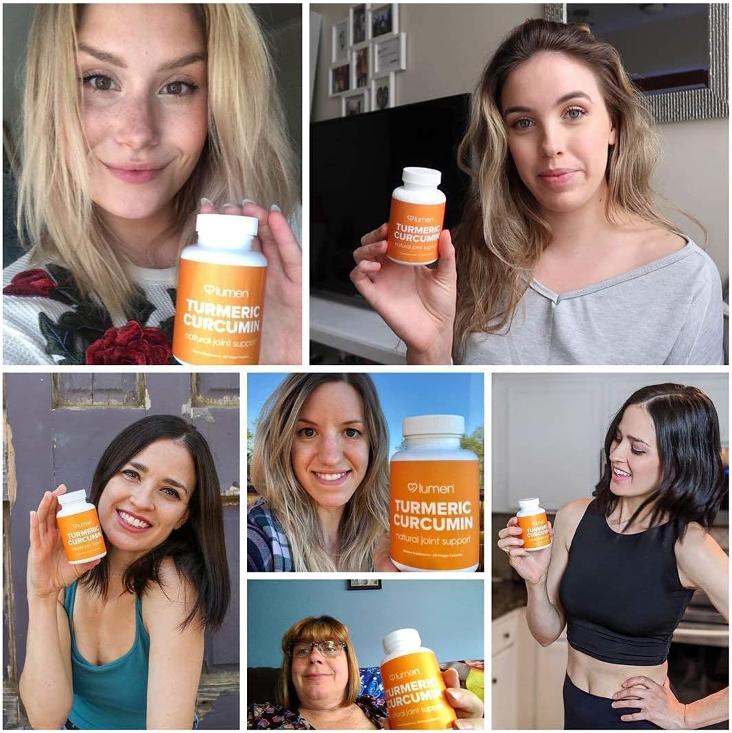 Organic Turmeric Curcumin Capsules with BioPerine for Maximum Absorption - 95% Curcuminoids & Black Pepper Extract - Gluten Free - 120 Count