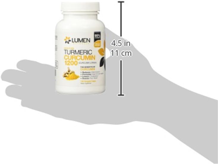 Organic Turmeric Curcumin Capsules with BioPerine for Maximum Absorption - 95% Curcuminoids & Black Pepper Extract - Gluten Free - 120 Count