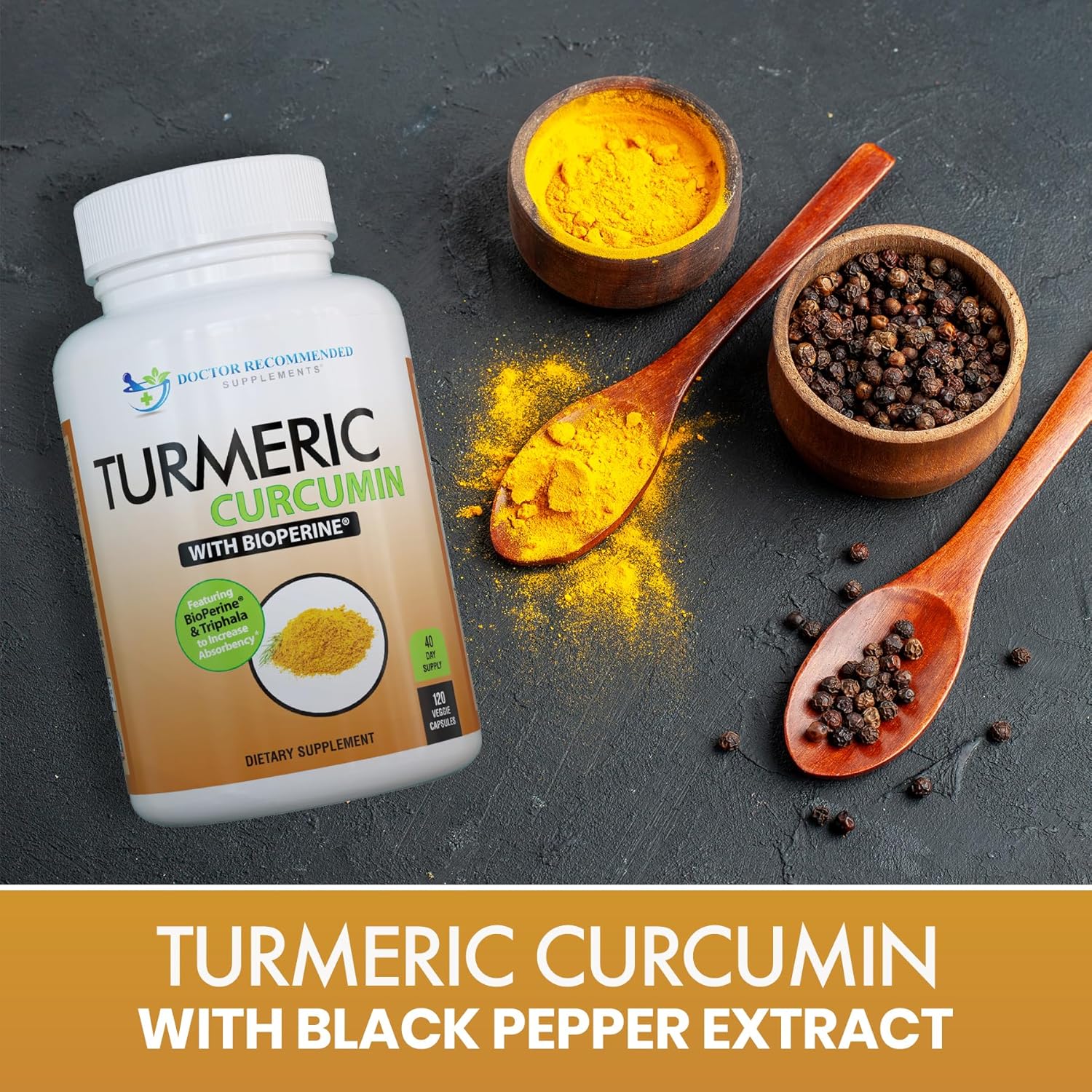 Organic Turmeric Curcumin Supplement Capsules - Doctor Recommended - 2250mg/d, 95% Curcuminoids, with Bioperine - Pack of 2, 100% Vegan Friendly