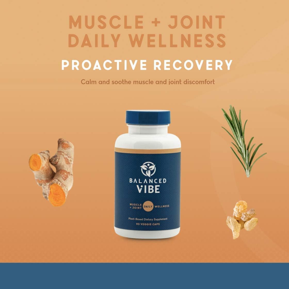 Organic Turmeric Curcumin Supplement for Stress Relief - Joint & Muscle Support with Resveratrol, Frankincense, and Rosemary - 90 Capsules