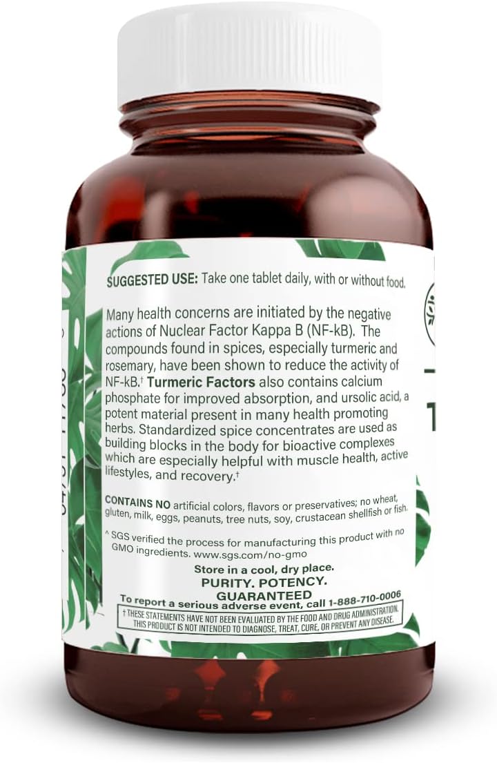Organic Turmeric Curcumin Supplement with Rosemary for Brain Health - 95% Curcuminoids, Memory Enhancement, Improved Concentration, Digestive Support - 350mg, 60 Vegan Tablets