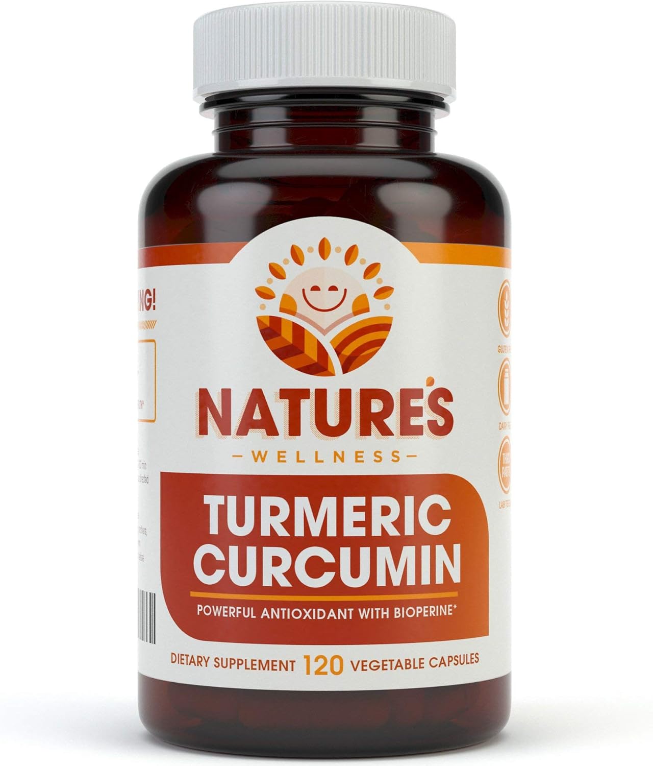 Organic Turmeric Curcumin with Bioperine & Black Pepper - 1600mg High Potency, Non-GMO, Joint Support - 120 Vegetarian Capsules