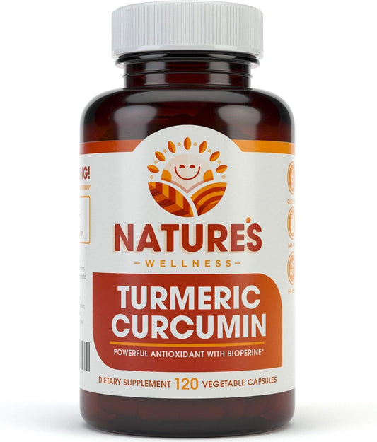 Organic Turmeric Curcumin with Bioperine & Black Pepper - 1600mg High Potency, Non-GMO, Joint Support - 120 Vegetarian Capsules