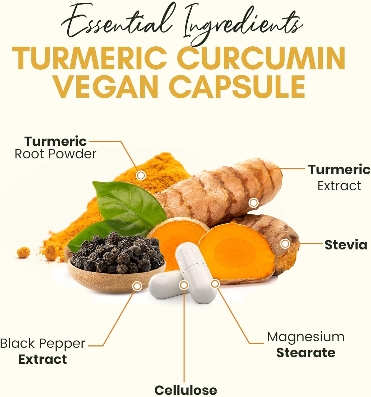 Organic Turmeric Curcumin with Black Pepper for Joint Support & Inflammation - Non-GMO Supplement by Zealthy Life, 120 Capsules, 60-Day Supply