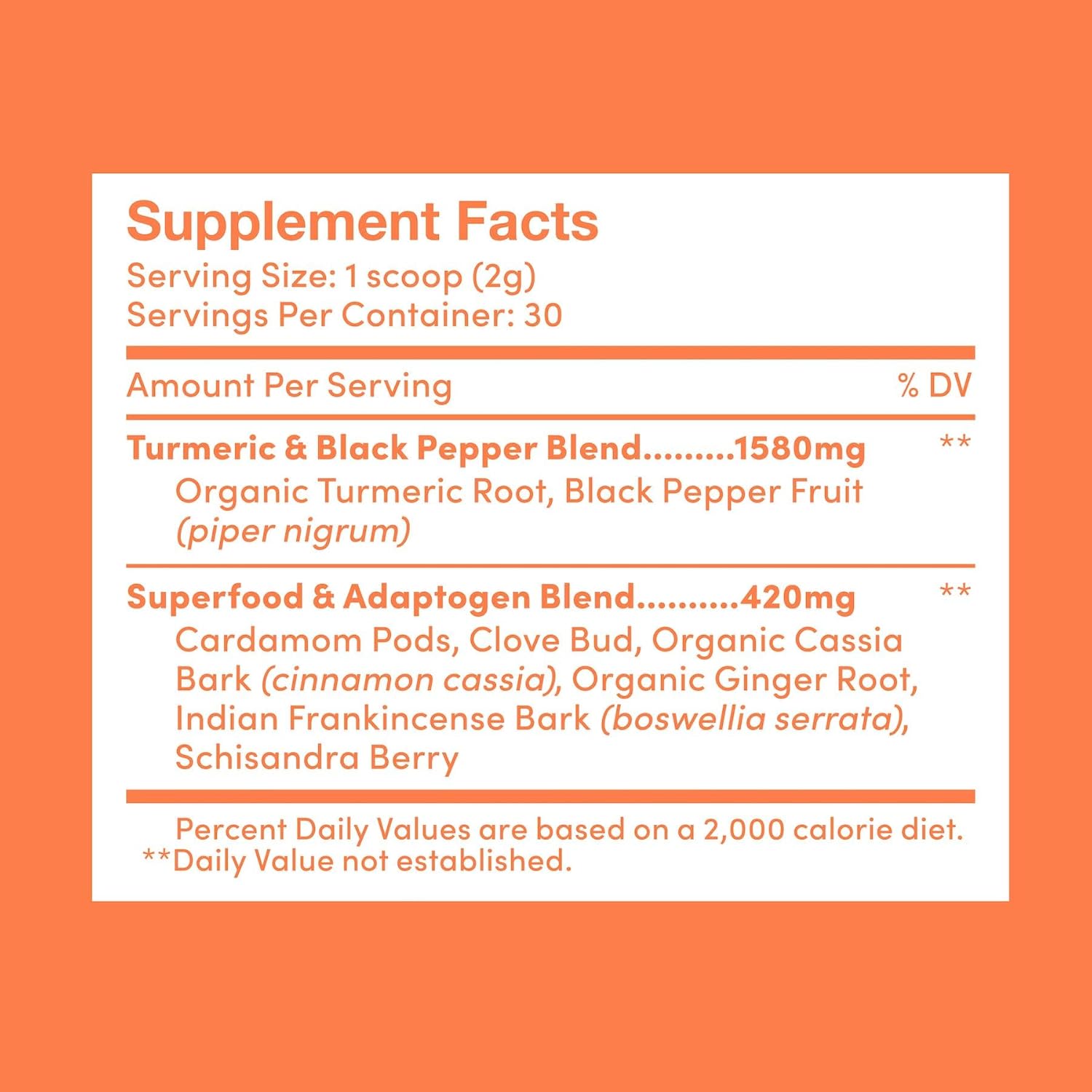 Organic Turmeric Golden Milk Powder for Joint Pain & Gut Health - Vegan, Keto-Friendly (30 Servings)