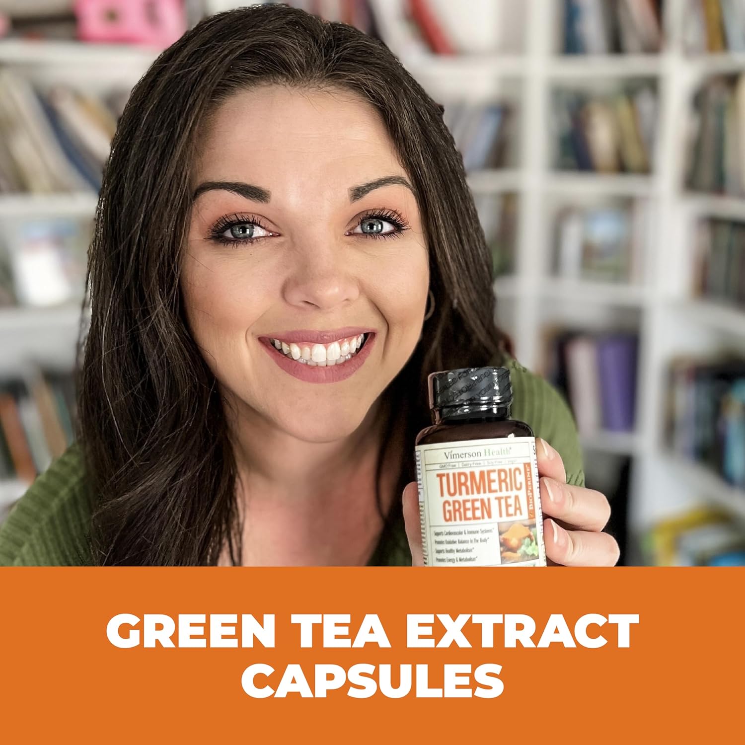 Organic Turmeric & Green Tea Capsules with Black Pepper & Vitamin C - Joint Health, Antioxidant Support & Metabolism - 60 Capsules