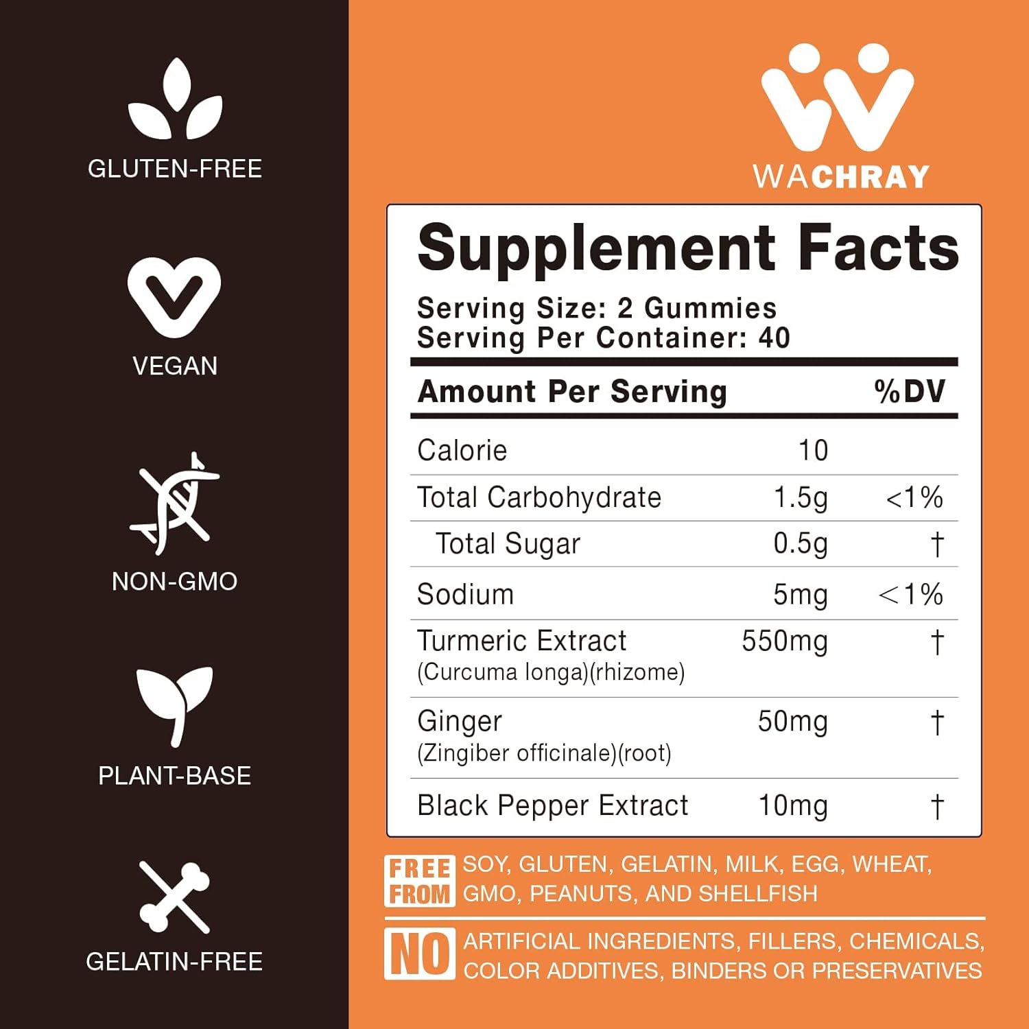 Organic Turmeric Gummy Supplements with Ginger & Black Pepper Extract - 3 Pack for Pain Relief & Joint Health - Vegan & Gelatin-Free - Adults & Kids