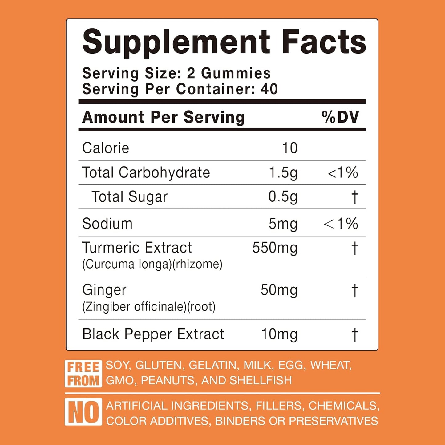 Organic Turmeric Gummy Supplements with Ginger & Black Pepper Extract - 3 Pack for Pain Relief & Joint Health - Vegan & Gelatin-Free - Adults & Kids