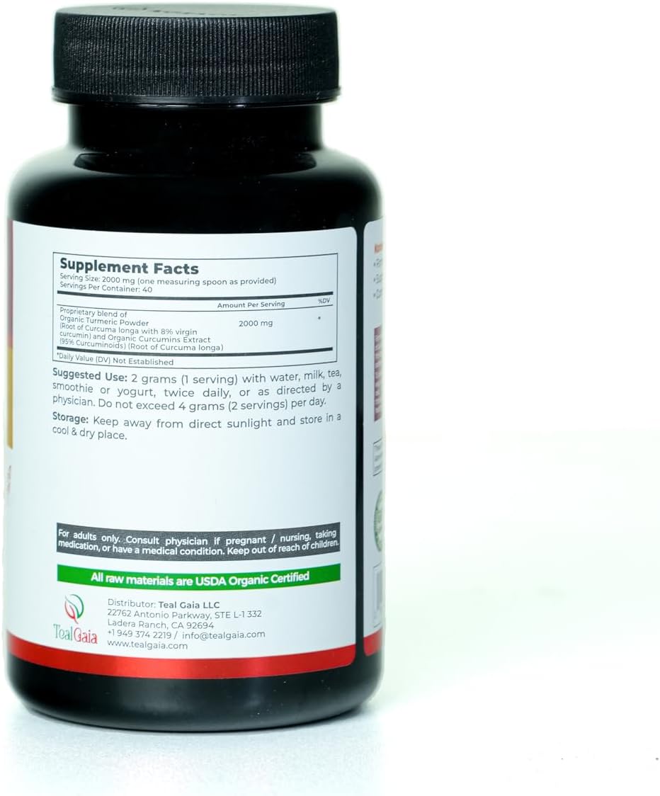 Organic Turmeric Superfood with Curcumin Extract - Boosts Immune System, Promotes Healthy Skin & Well-Being