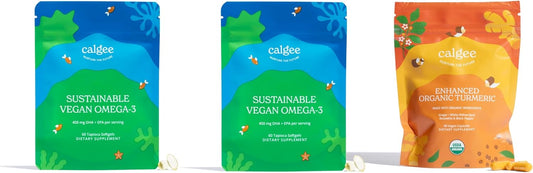 Organic Turmeric & Vegan Omega-3 Bundle - 2 Pack, USDA Certified