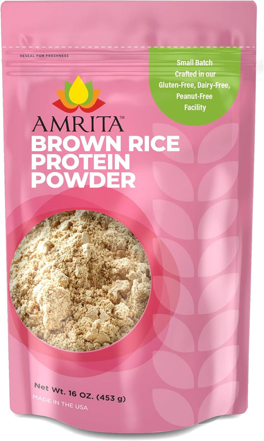 Organic Unflavored Brown Rice Protein Powder - Vegan, Non-GMO, Gluten-Free, Soy-Free - Plant-Based Protein Supplement - 15 Servings, 1 lb