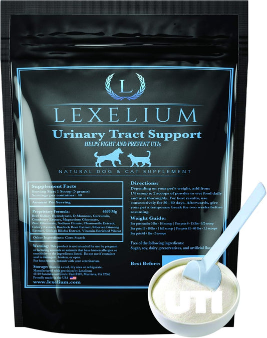 Organic UTI Support for Dogs & Cats with Cranberry, D Mannose & Curcumin - Promotes Kidney & Bladder Health - Prevents Stones - 200g