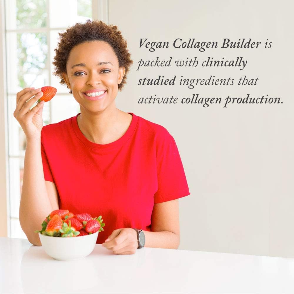 Organic Vegan Collagen Builder with Vitamins D3, K2, C, and Biotin - 30 Servings