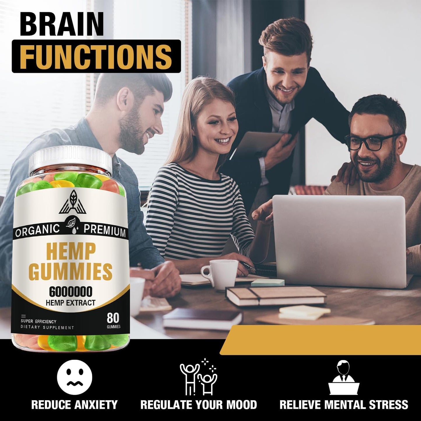 Organic Vegan DriRaych Gummies with Omega 3 6 9 and Vitamins - 1122039