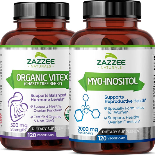 Organic Vegan Myo-Inositol and Vitex Capsules - Non-GMO and All-Natural Formula
