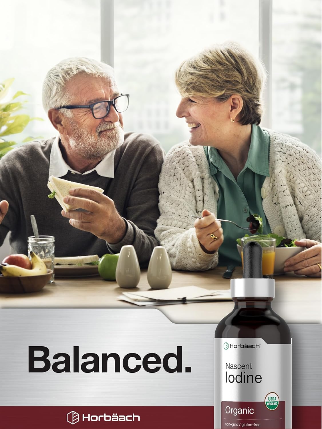 Organic Vegan Nascent Iodine Supplement - 325mcg Liquid 4oz | Non-GMO & Gluten Free