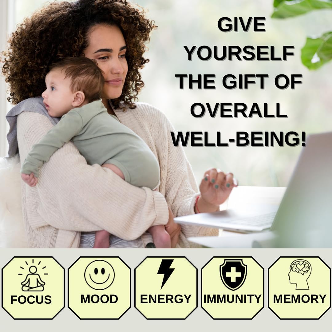 Organic Vegan Nootropic Mushroom Gummies with Lion's Mane & Ashwagandha - Brain Focus, Energy, Mood, Stamina - 10 Mushroom Blend - 90 Count
