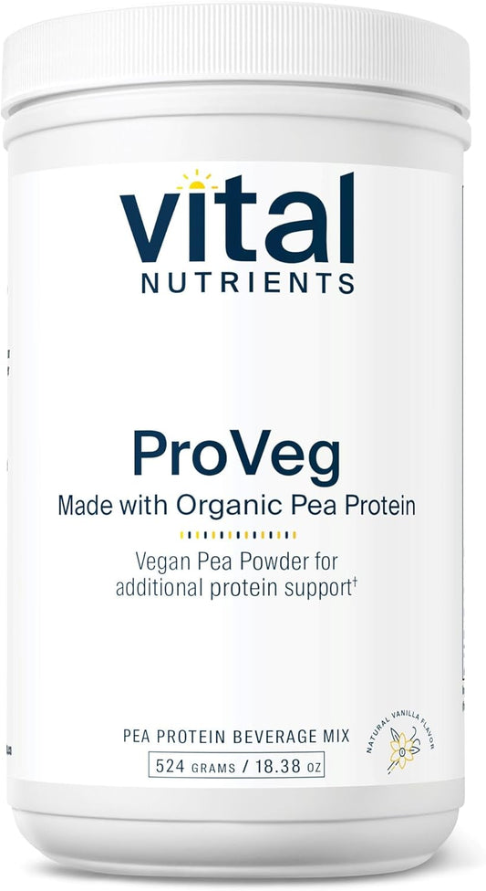 Organic Vegan Pea Protein Powder - Natural Vanilla Flavor - 23g Protein per Serving - Gluten, Dairy, Soy Free - Non-GMO - 524g