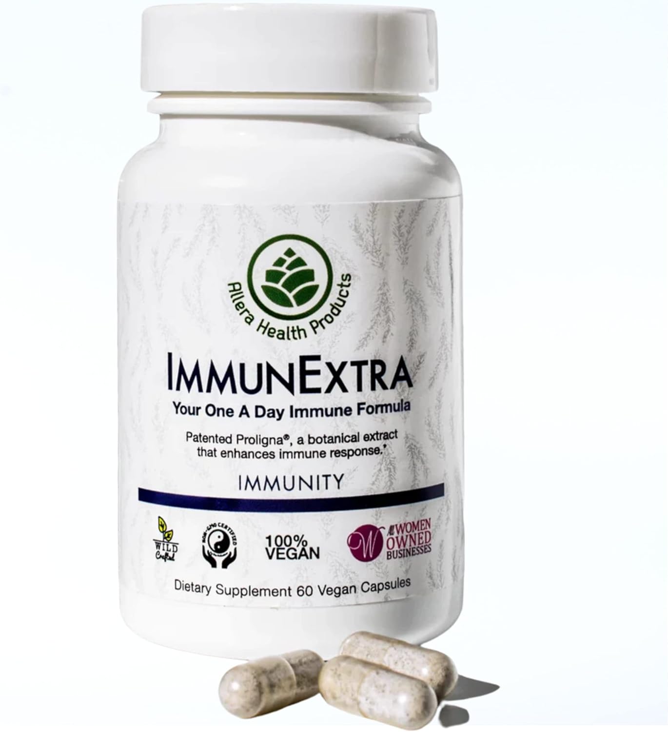 Organic Vegan Pine Pollen Capsules for Healthy Immune Defense - Plant-Based Supplement Harvested from Wild Trees - 60 Capsules