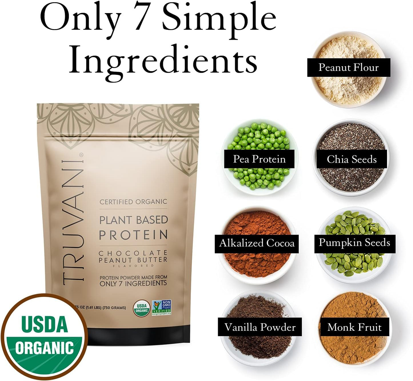 Organic Vegan Plant Based Protein Powder Bundle - Non-GMO, Dairy & Soy Free - 2 Packs (Chocolate & Chocolate Peanut Butter)