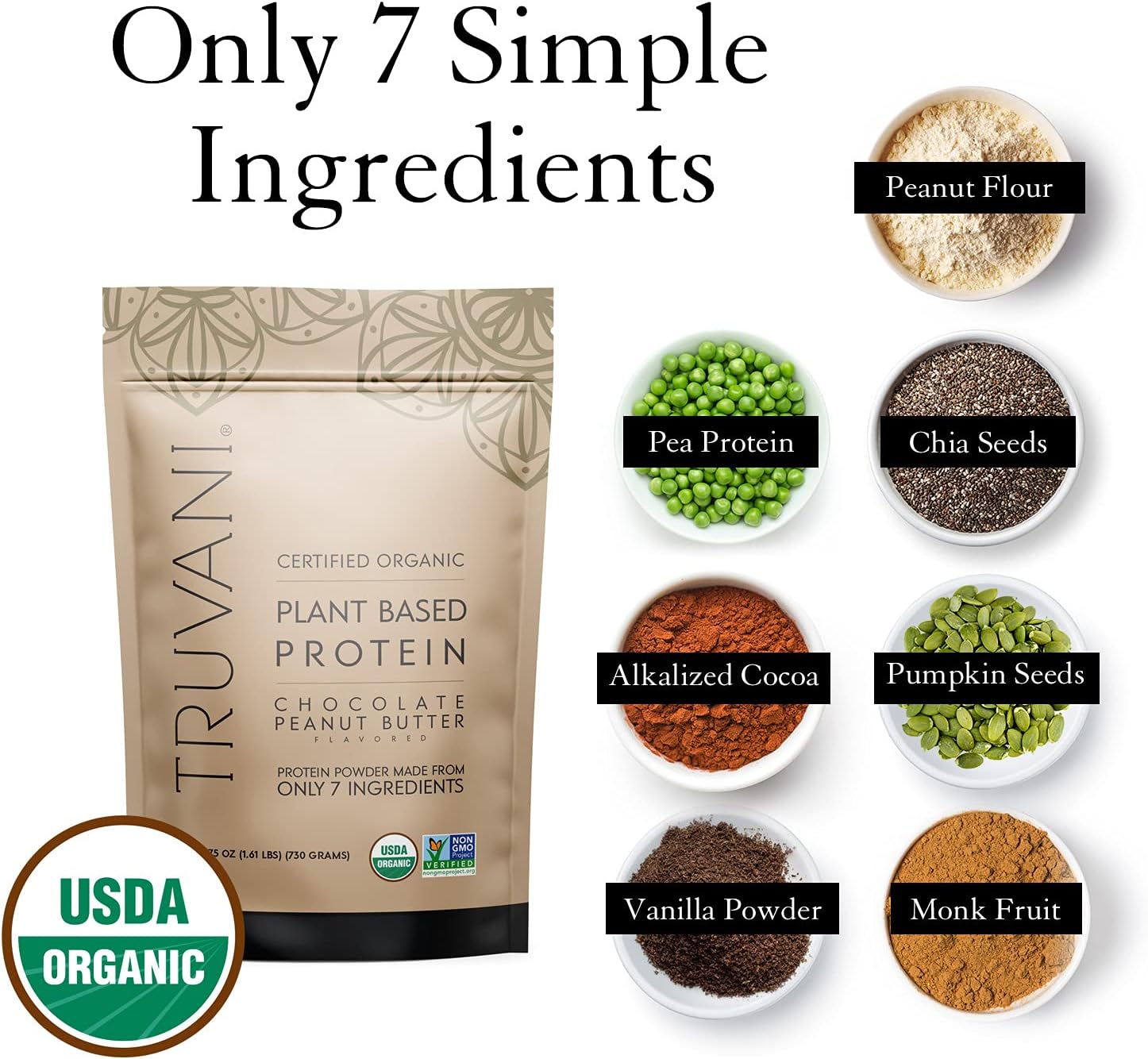 Organic Vegan Plant Based Protein Powder Bundle - Non-GMO, Dairy & Soy Free - 2 Packs (Chocolate & Chocolate Peanut Butter)