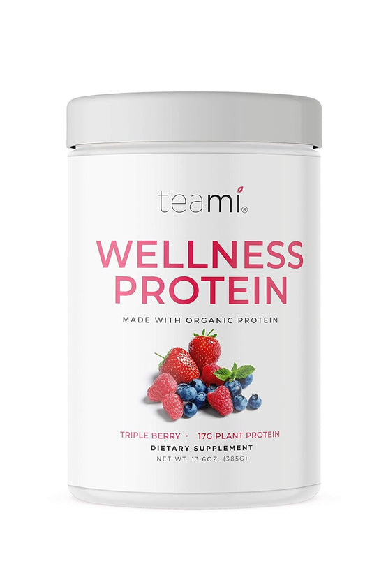 Organic Vegan Protein Powder - Smooth Plant Based Pea Protein with Low Net Carbs, Non-GMO, Dairy & Soy Free - Triple Berry Flavor (14 Servings, 13.6 oz)