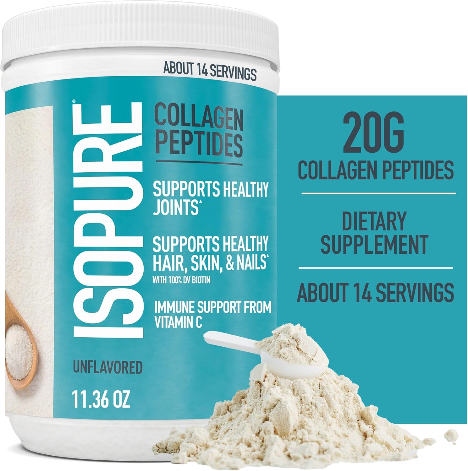 Organic Vegan Protein Powder Bundle: Isopure Pea Protein + Collagen Peptides with Amino Acids & Vitamin C