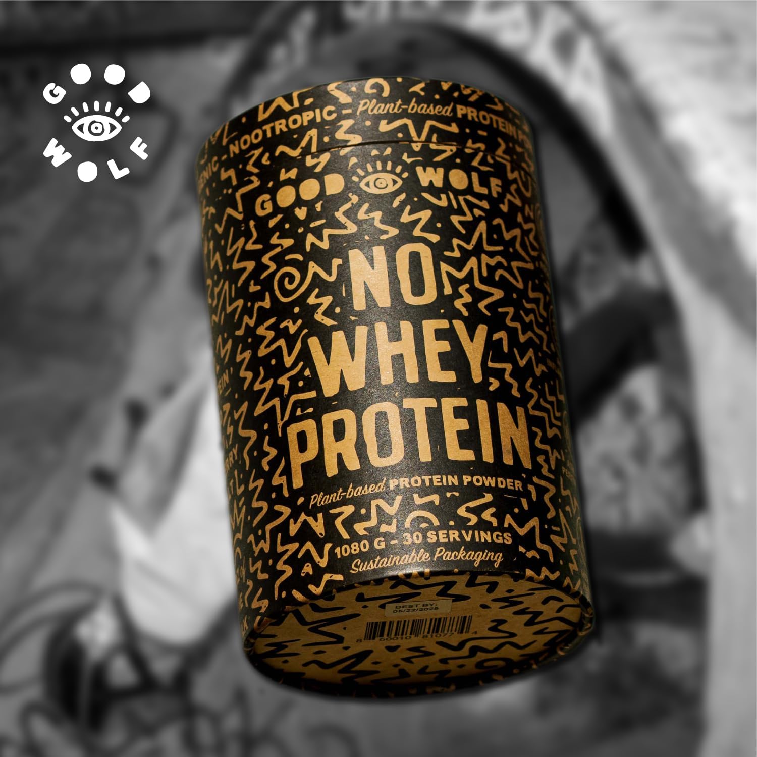 Organic Vegan Protein Powder with 21g Protein per Serving, 1080g / 30 Servings, Plastic-Free Packaging