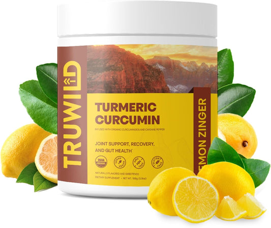 Organic Vegan Turmeric Curcumin Drink Mix Powder with Black Pepper and Ginger for Wellness and Joint Health, Made in USA - 20 Servings